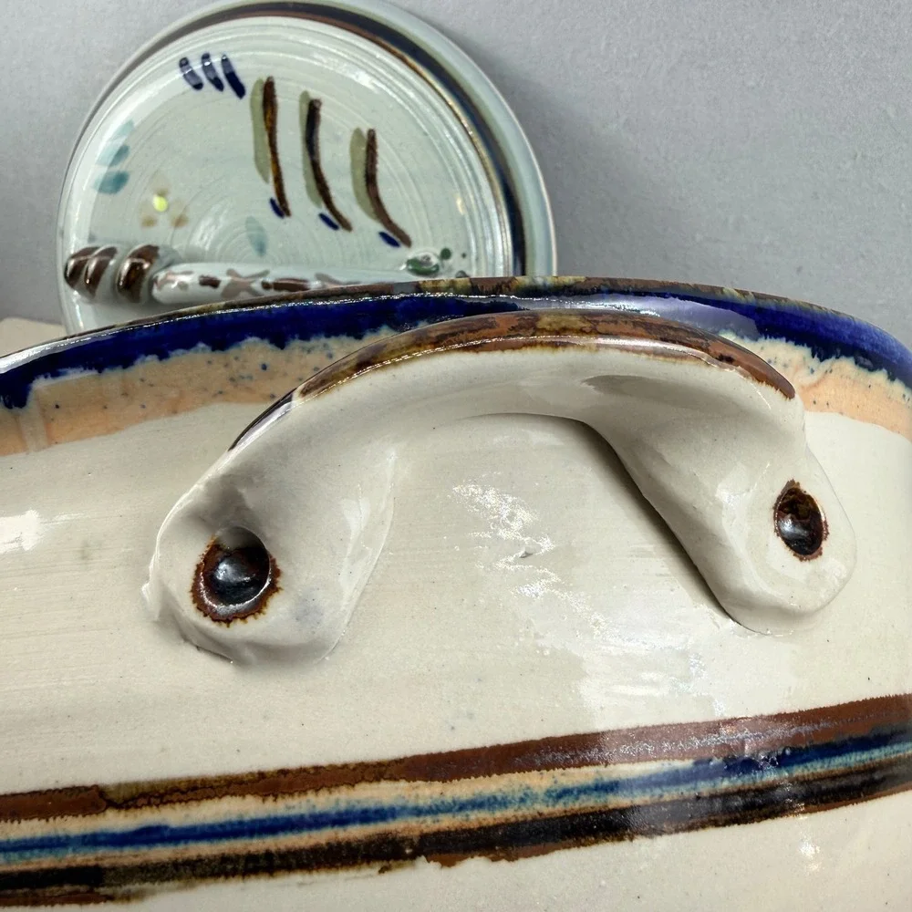 Bill Brigham Cowtown Pottery‎ Rattlesnake Casserole Dish Studio Stoneware Texas